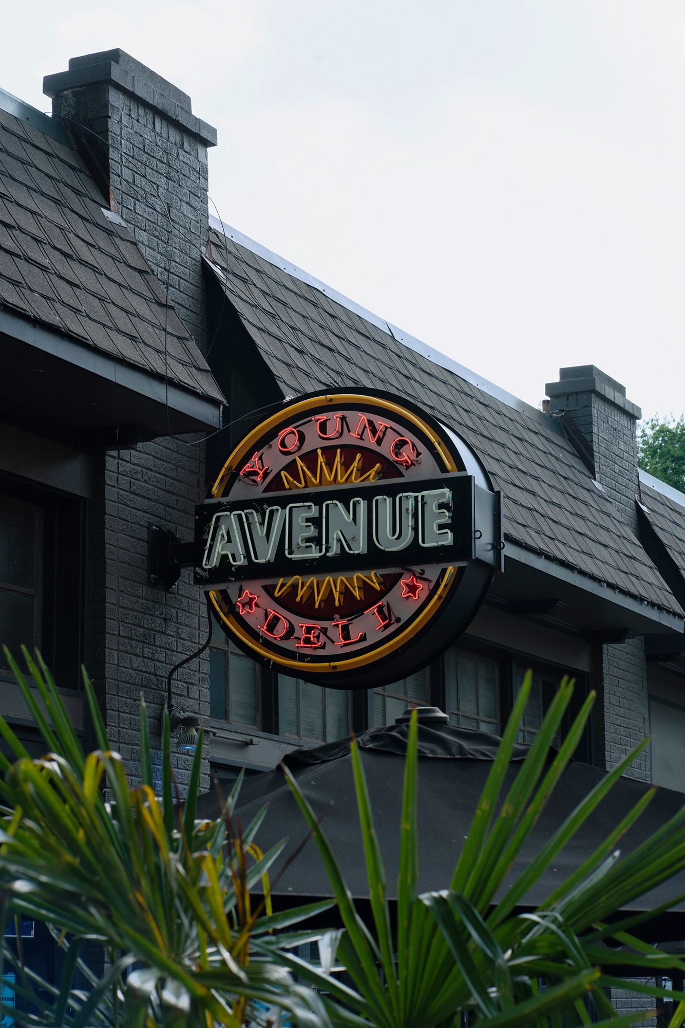 Photo of the exterior of the Young Avenue Deli in Cooper-Young, Midtown Memphis