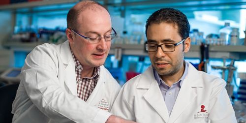 Photo of Ben Youngblood, PhD, pictured with Hazem Ghoneim, PhD
