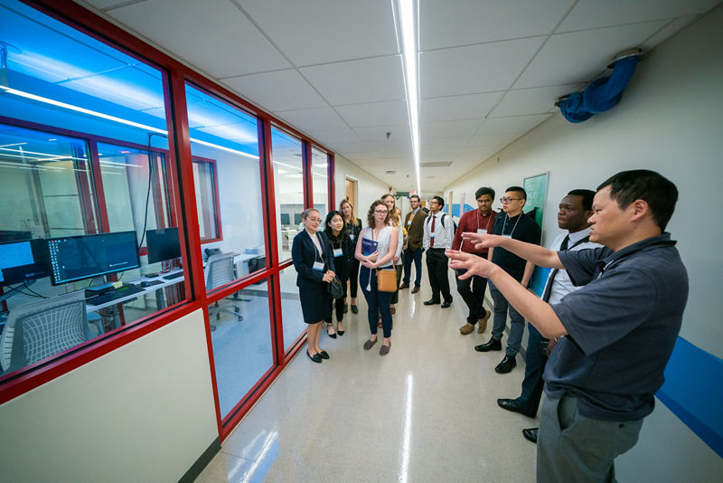 Participants touring the new equipment in Structural Biology.