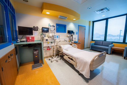 A patient room in the Transplant Unit