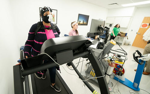 A person on a treadmill