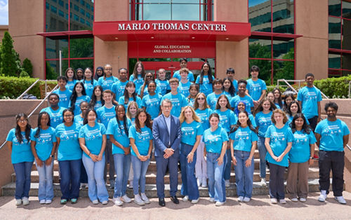 High School Students with Dr. Downing