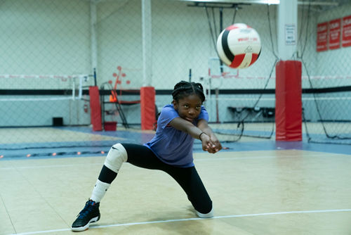 Girl playing volleyball