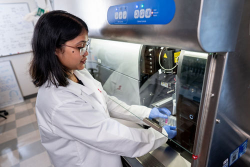Woman working in lab
