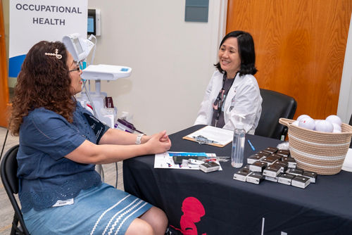 Two women at a health fair