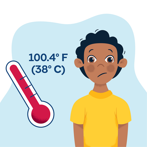 O que é a febre? A febre é um aumento na temperatura corporal. A temperatura normal do corpo é em torno de 37 °C (98,6 °F). Em geral, a febre é uma temperatura acima de 38 °C (100,4 °F). 