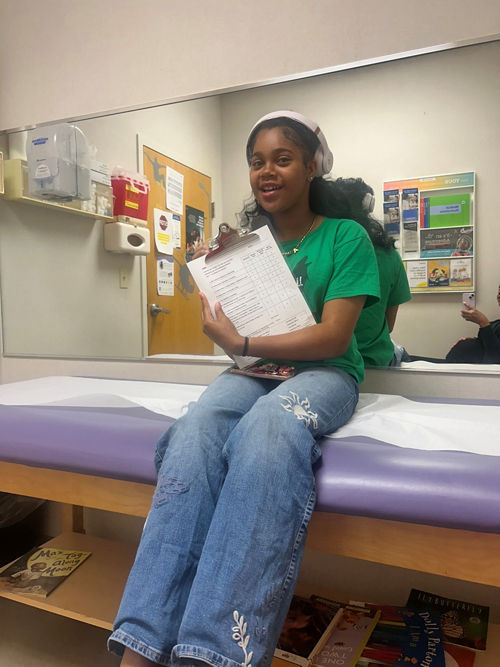 Alana at a checkup 