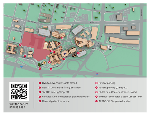 mapa del campus de St. Jude