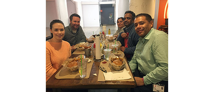 Fischer lab members at table