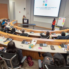 Adult students in a conference setting 