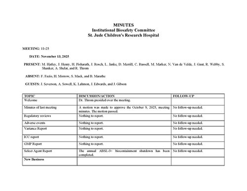 IBC meeting minutes