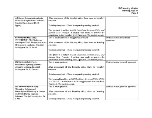 IBC meeting minutes