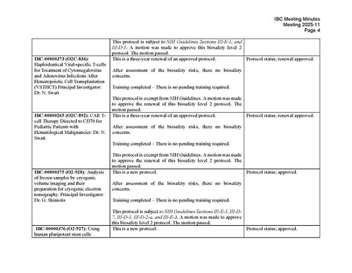 IBC meeting minutes