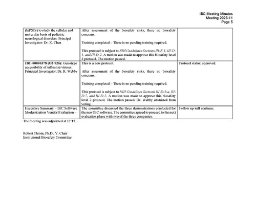IBC meeting minutes