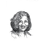 line sketch of Mondira Kundu