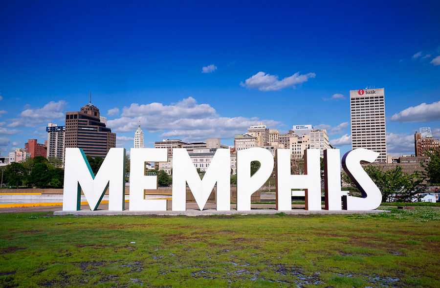Señal de Memphis en el centro de Memphis