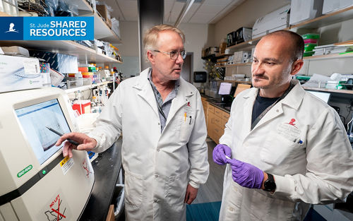 two men in the Protein Production Facility