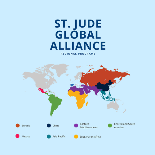 A St. Jude Global Alliance foi construída ao redor de programas regionais espalhados pelo mundo.