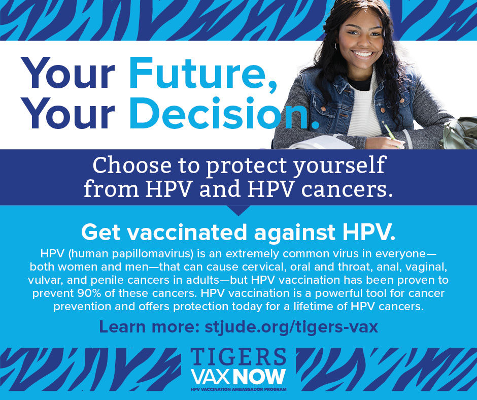 social media image for Tigers Vax campaign