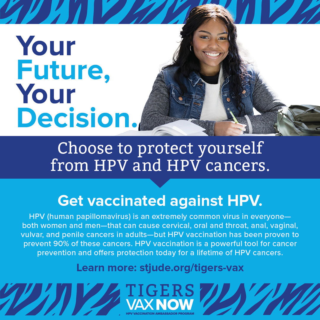 social media image for Tigers Vax campaign