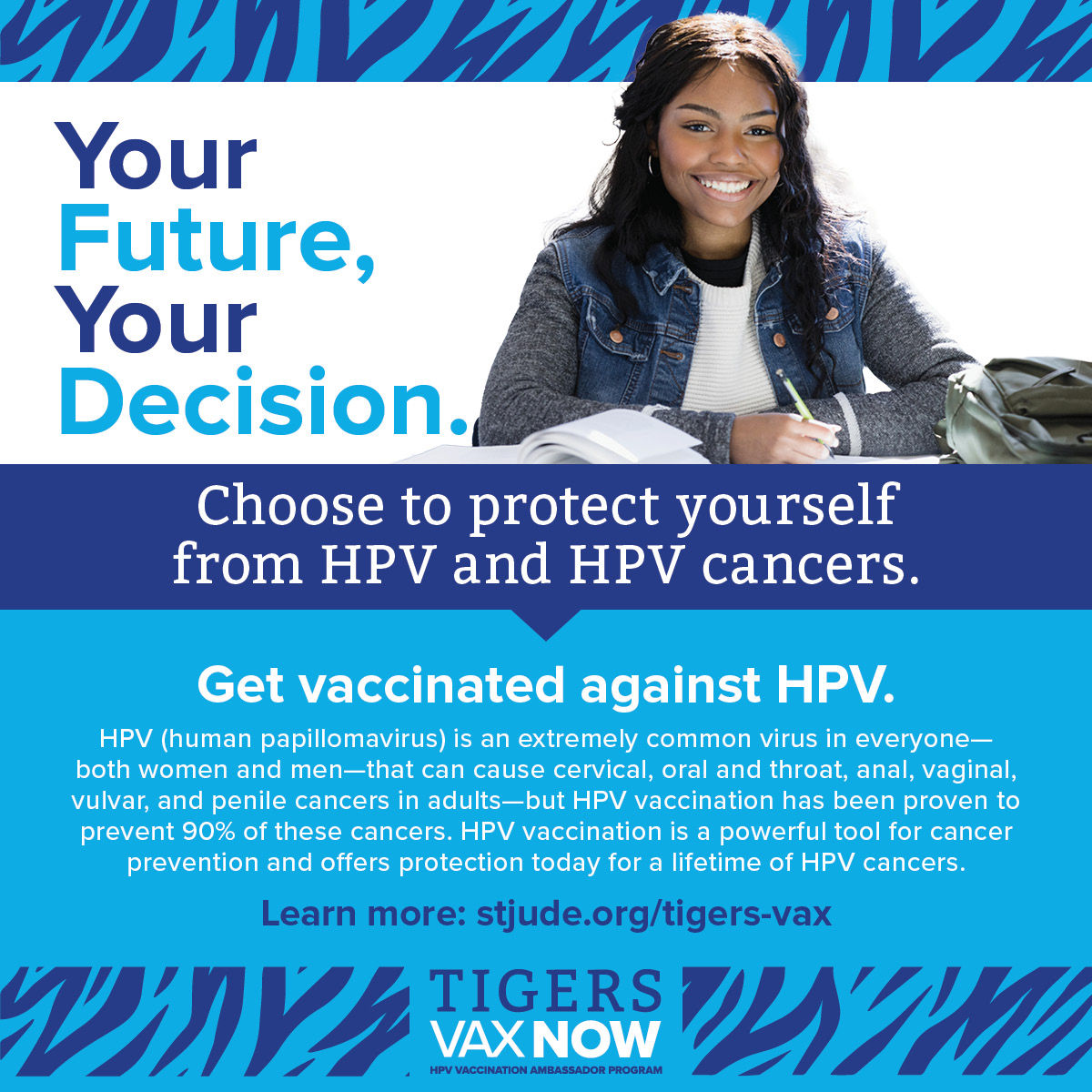 social media image for Tigers Vax campaign