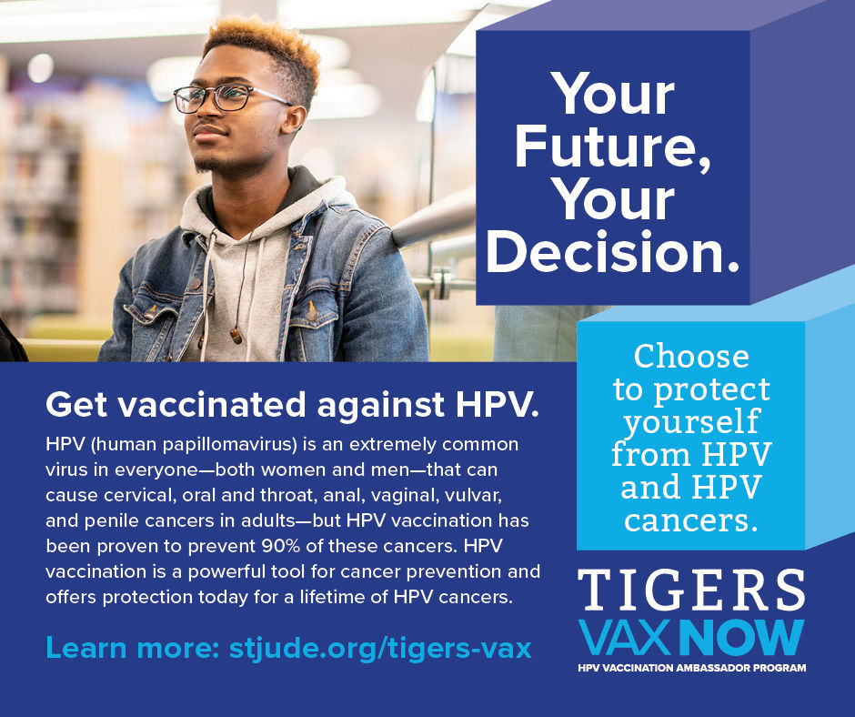 social media image for Tigers Vax campaign