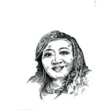 line sketch of Amanda Green