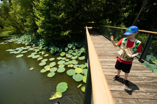 Many camps and retreat centers for children with cancer have doctors and nurses on staff. In this photo, a young cancer patient enjoys a sunny day outside.